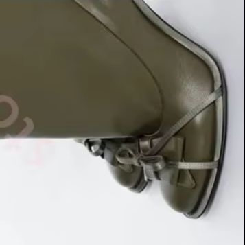 Women'S Fashion Boots 2025 - Zielone kozaki za kolano z okrągłym