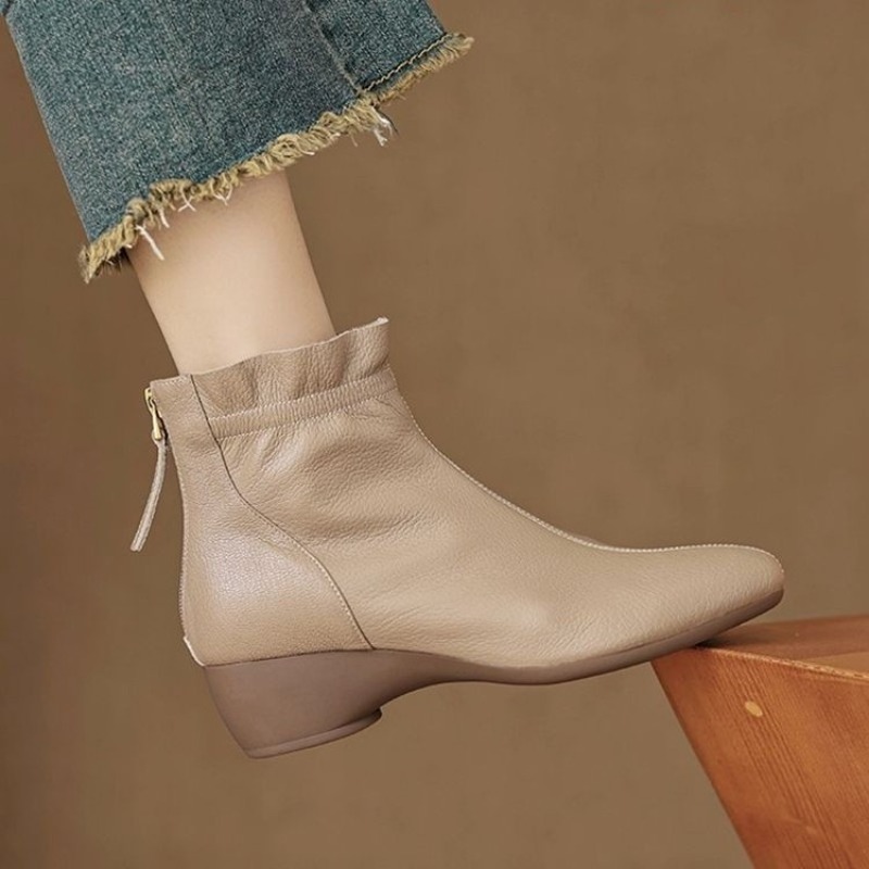Women'S Fashion Rain Boots - Zimowe damskie skórzane botki do połowy