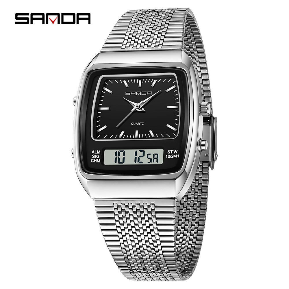 Women Fashion Zone - Zegarek elektroniczny kwarcowy SANDA 3393, modny,