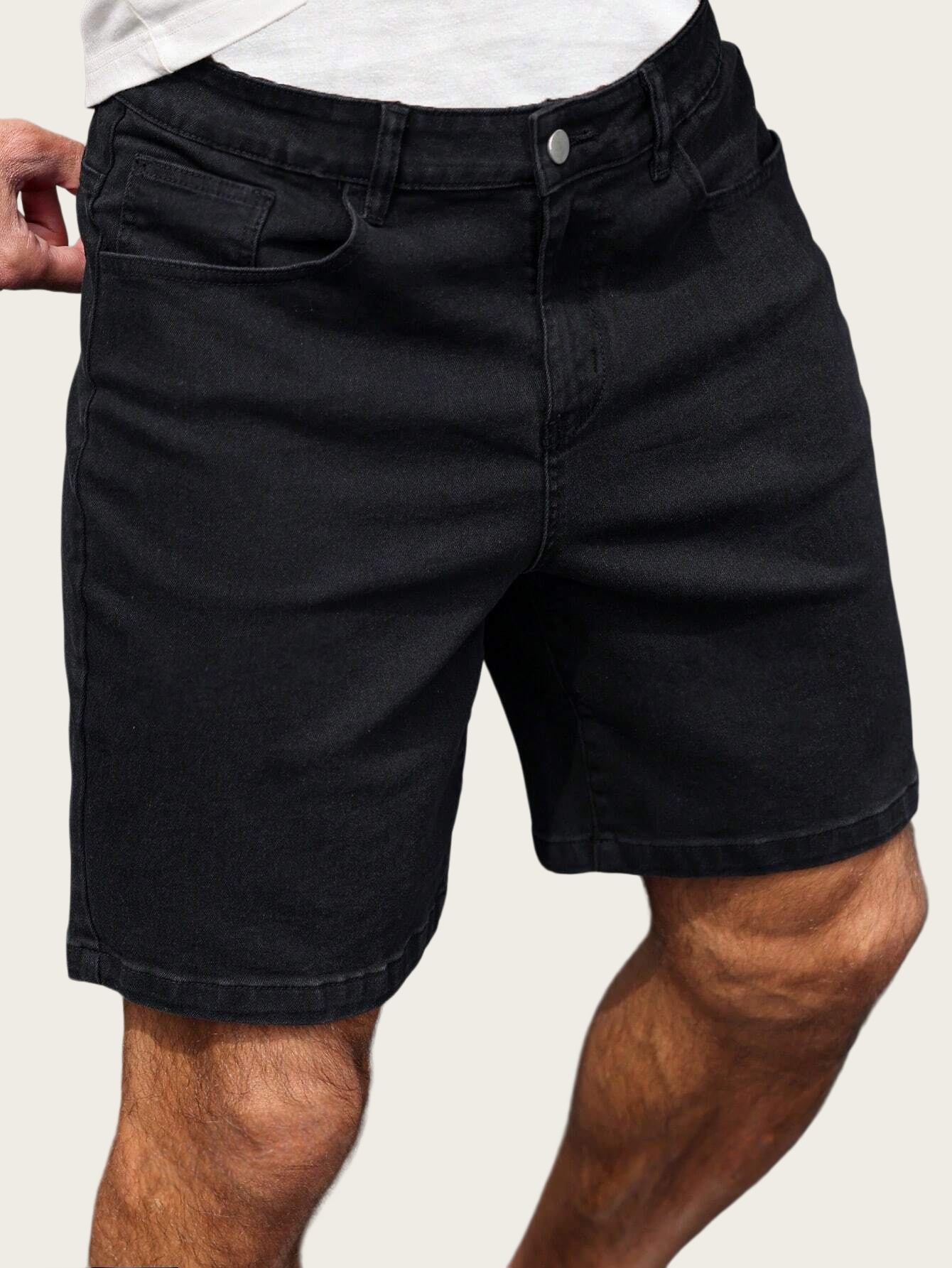 Levis Jeans 501 - Męskie czarne, dopasowane, proste dżinsowe szorty,