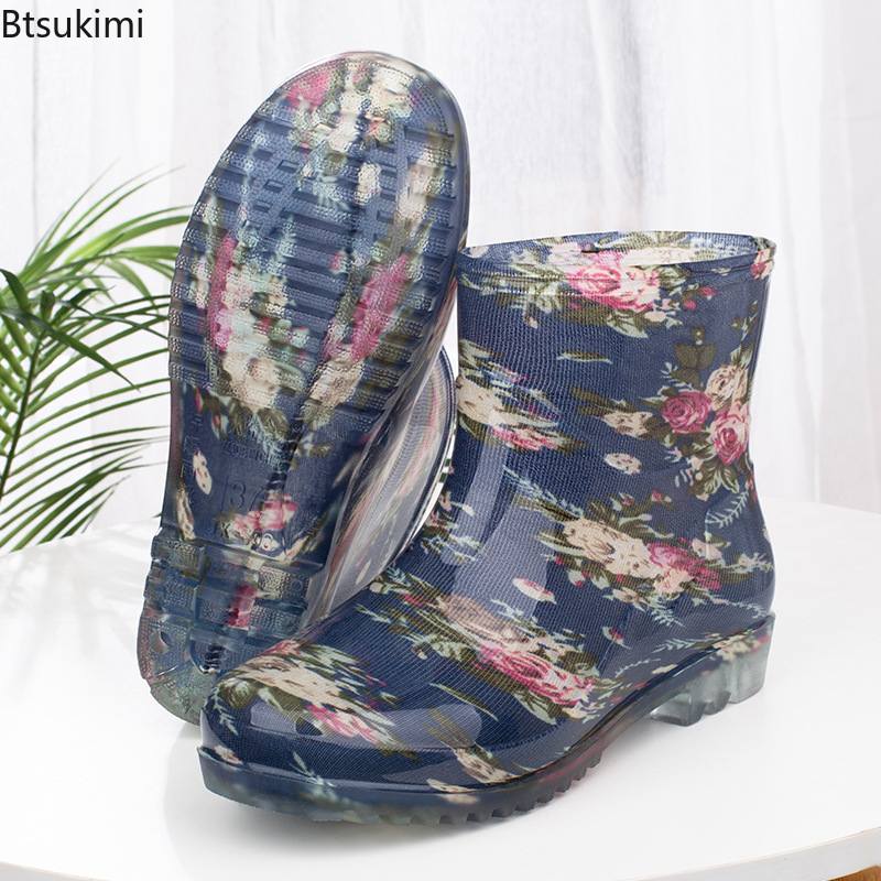 Women'S Fashion Rain Boots - Modne damskie wodoodporne kalosze ocieplane polarem,