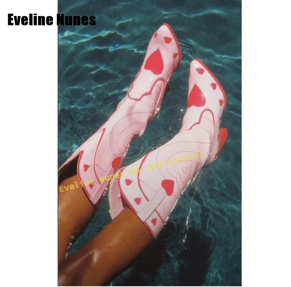 Women'S Fashion Boots 2025 - Pink Heart Space Cowgirl Boots Pointed