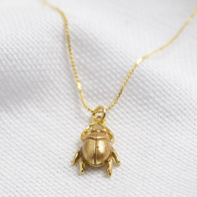 Women Fashion Egypt - Kinitial Viking Scarab Beetle Wisiorek Naszyjnik