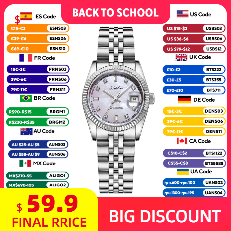 Women'S Fashion Quartz Watch - ADDIES 585 Kwarcowe Zegarki Damskie Szkło