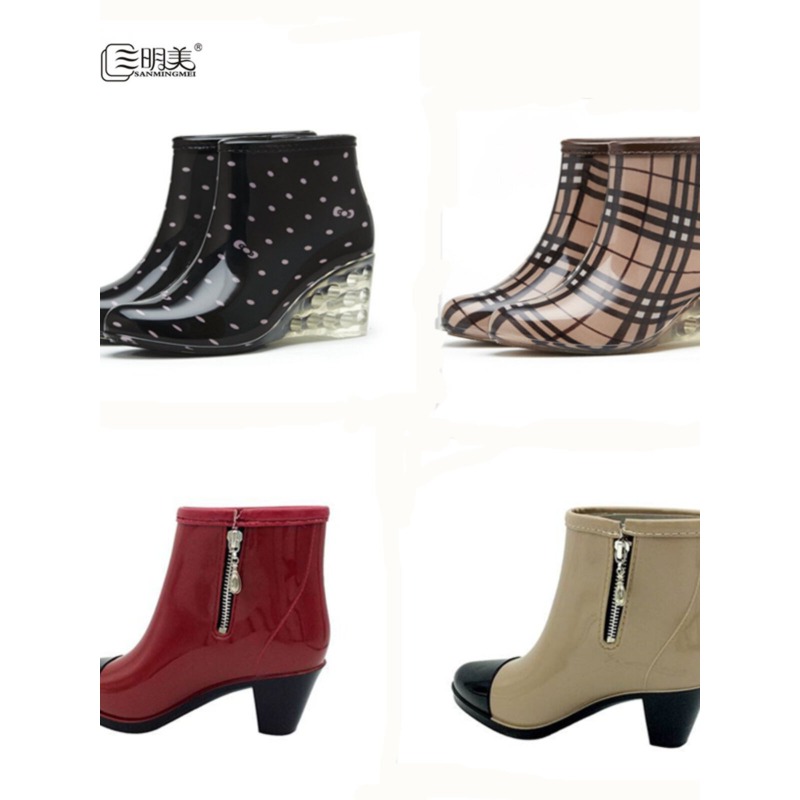 Damskie botki na obcasie, prze – Women'S Fashion Rain Boots recenzja i cena