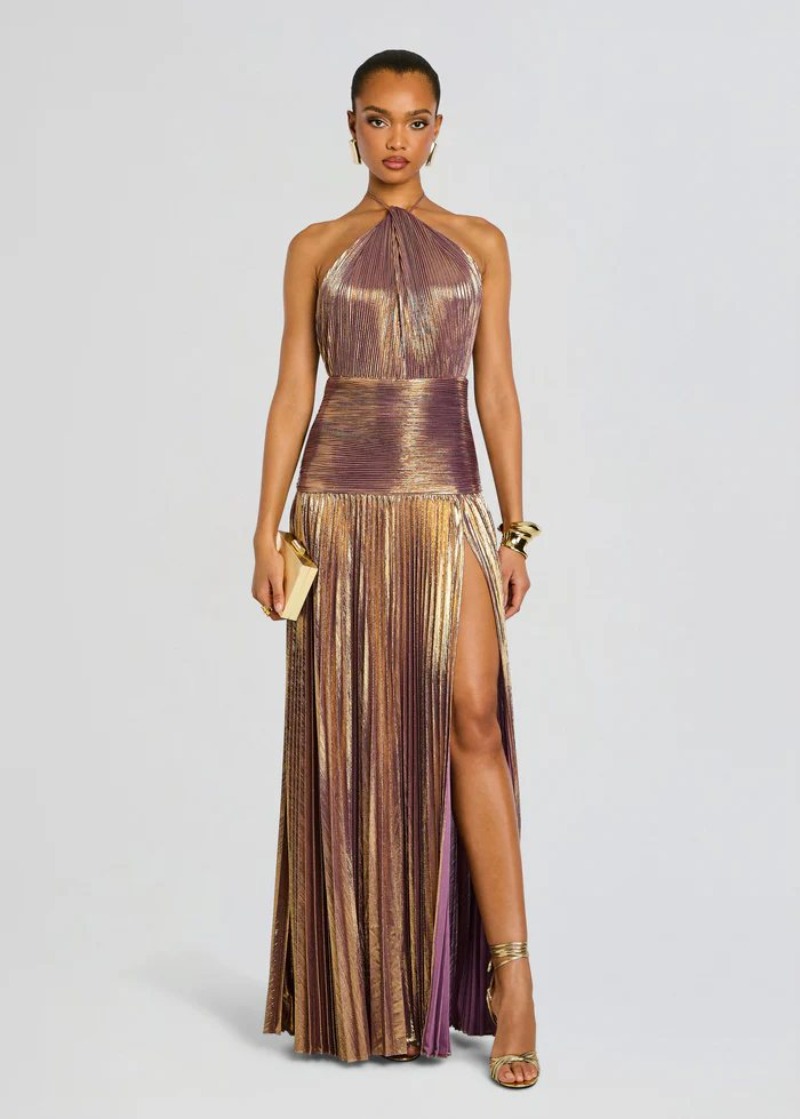 Damska Sukienka Maxi z Metalic – Women'S Fashion Gilded Age recenzja i cena