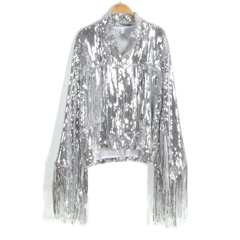 Harajuku unisex cekinowa frędz – Women'S Fashion Bomber Jacket recenzja i cena