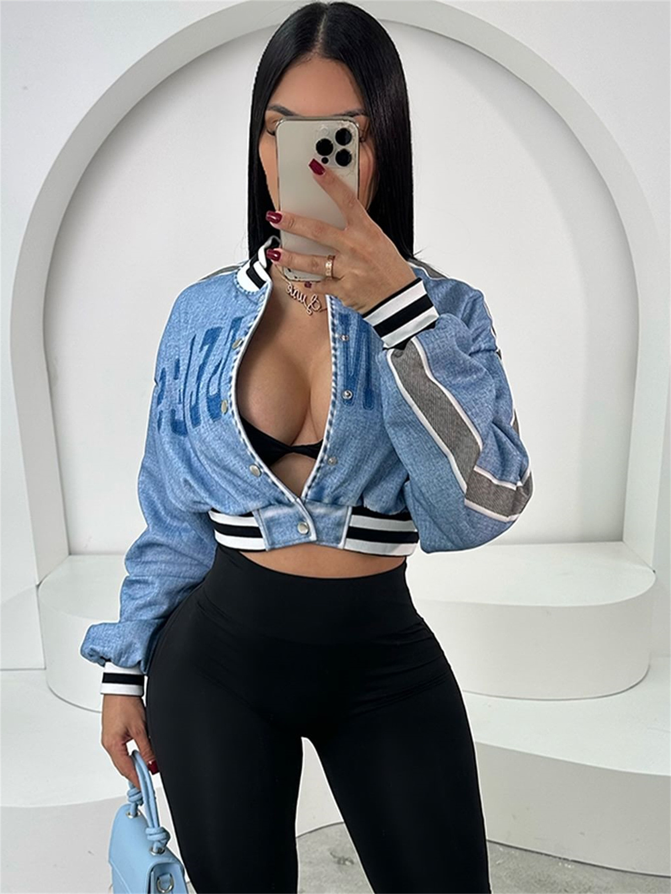 Kurtka bomberka dżinsowa w sty – Women'S Fashion Bomber Jacket recenzja i cena