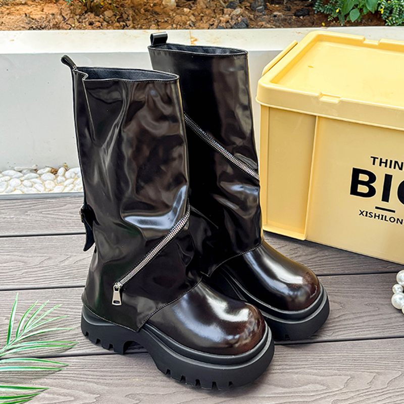 Platformy Skórzane Buty Zimowe – Women'S Fashion Boots 2025 recenzja i cena