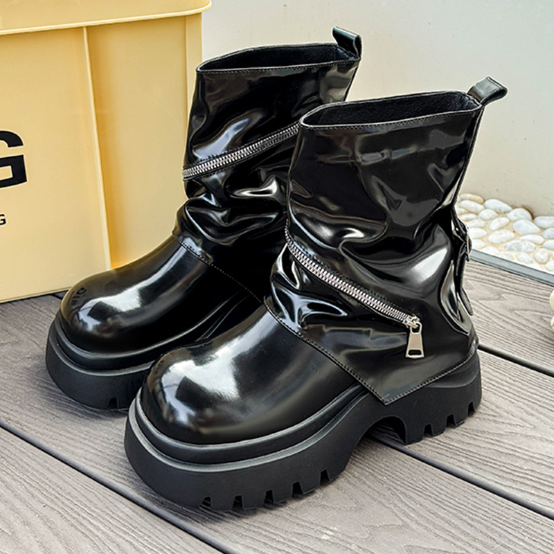 Platformy Skórzane Buty Zimowe – Women'S Fashion Boots 2025 recenzja i cena