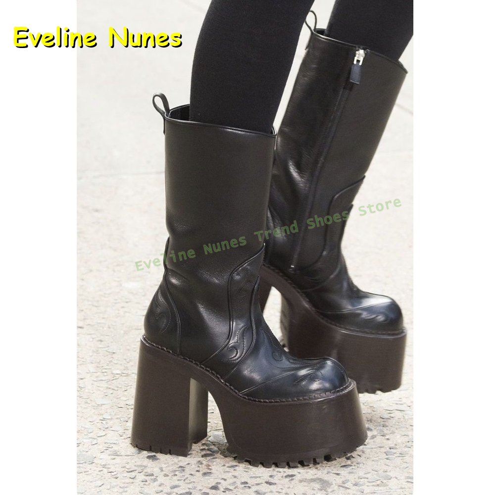 Platformy z haftem, kozaki do  – Women'S Fashion Boots 2025 recenzja i cena
