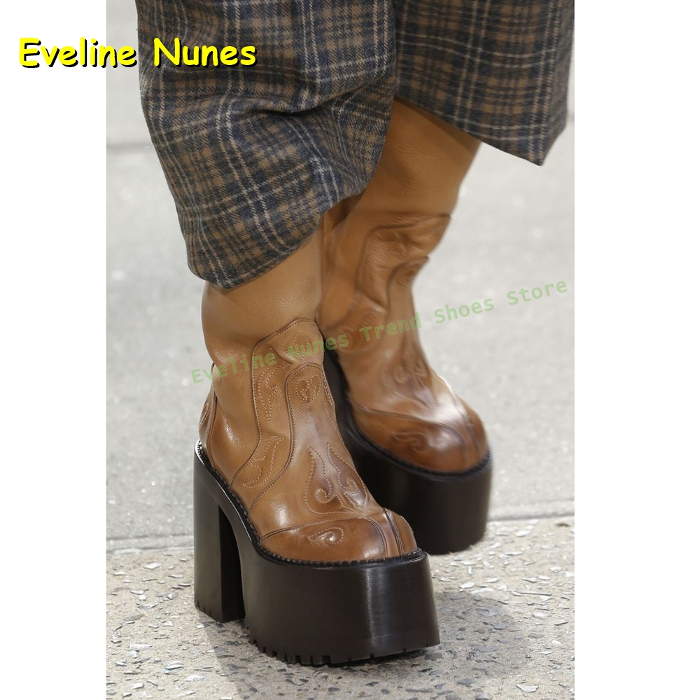 Platformy z haftem, kozaki do  – Women'S Fashion Boots 2025 recenzja i cena
