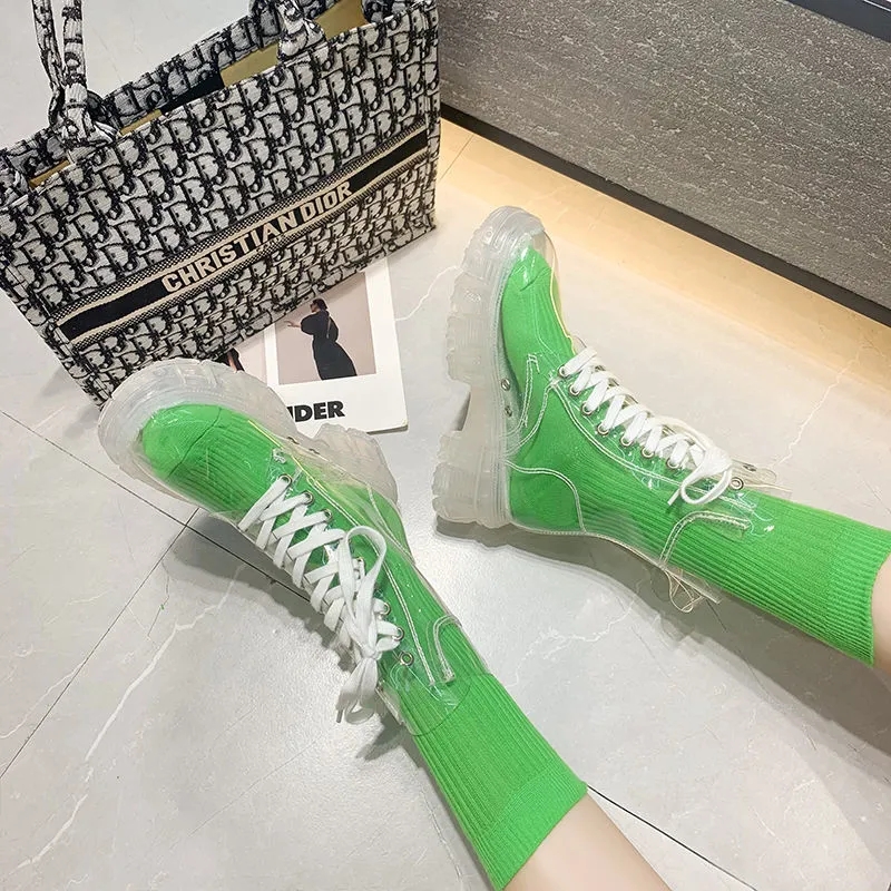 Przezroczyste Botki na Platfor – Women'S Fashion Rain Boots recenzja i cena