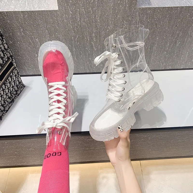 Przezroczyste Botki na Platfor – Women'S Fashion Rain Boots recenzja i cena