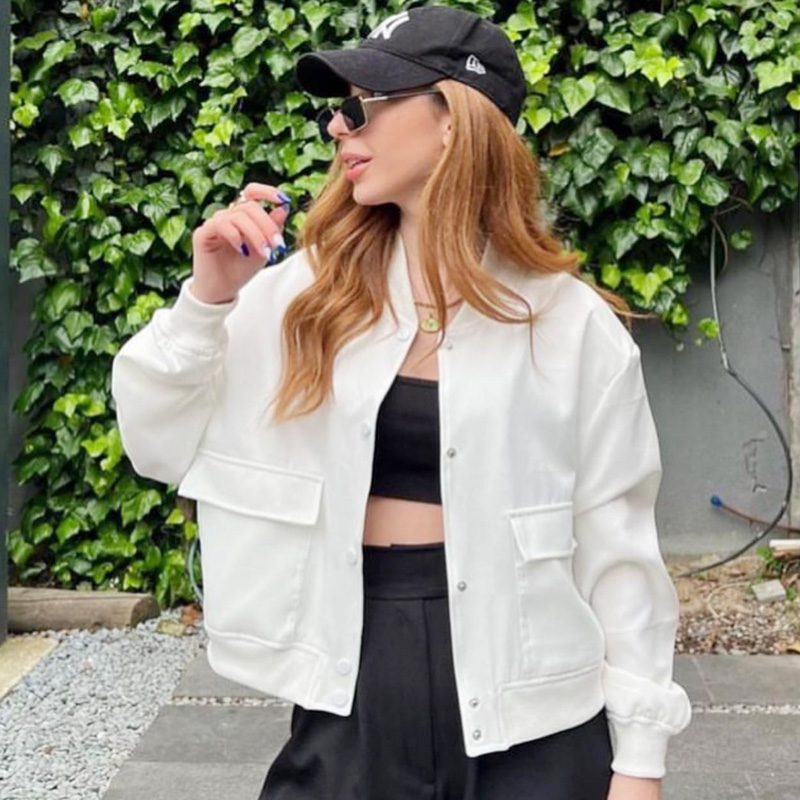 Kurtka bomberka damska HXAO, k – Women'S Fashion Bomber Jacket recenzja i cena