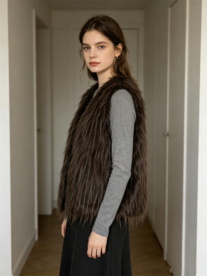 Damska kamizelka z imitacji fu – Women'S Fashion Gilet recenzja i cena