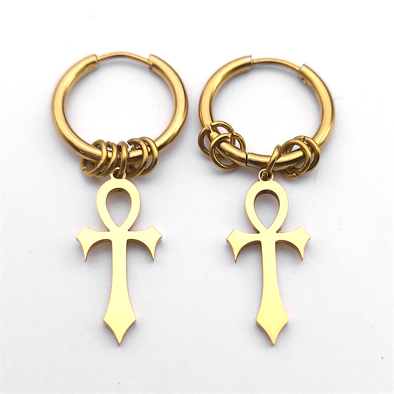 Egipt Ankh Cross Hoop Drop Dan – Women Fashion Egypt recenzja i cena