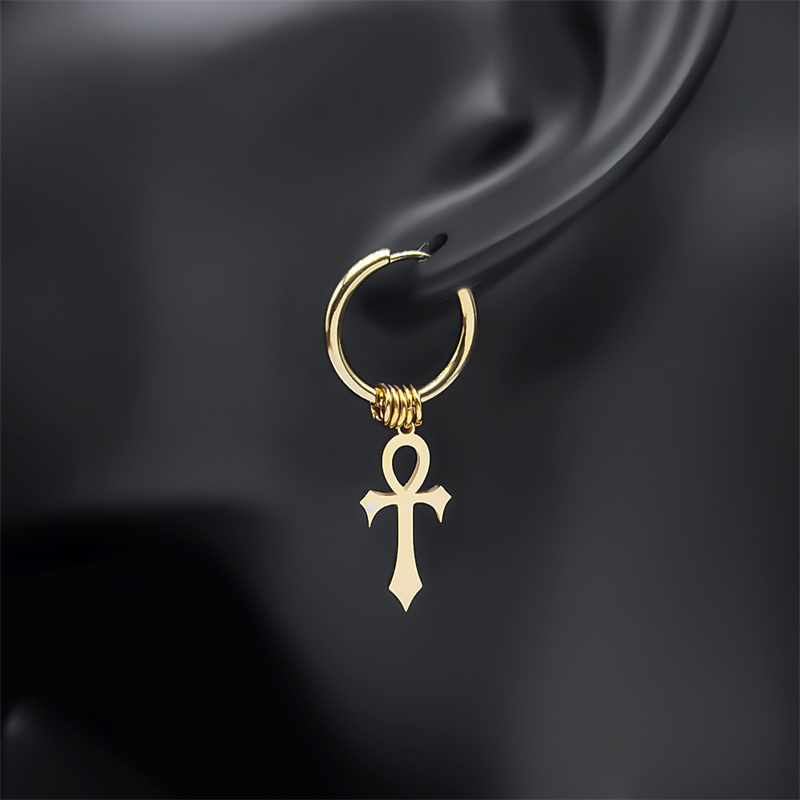 Egipt Ankh Cross Hoop Drop Dan – Women Fashion Egypt recenzja i cena