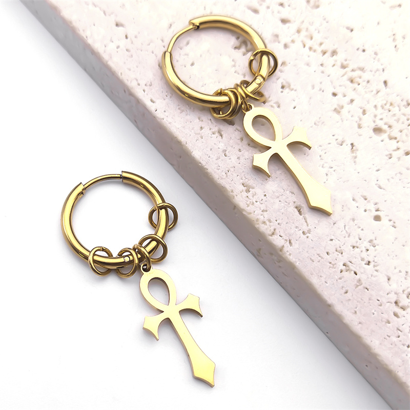 Egipt Ankh Cross Hoop Drop Dan – Women Fashion Egypt recenzja i cena